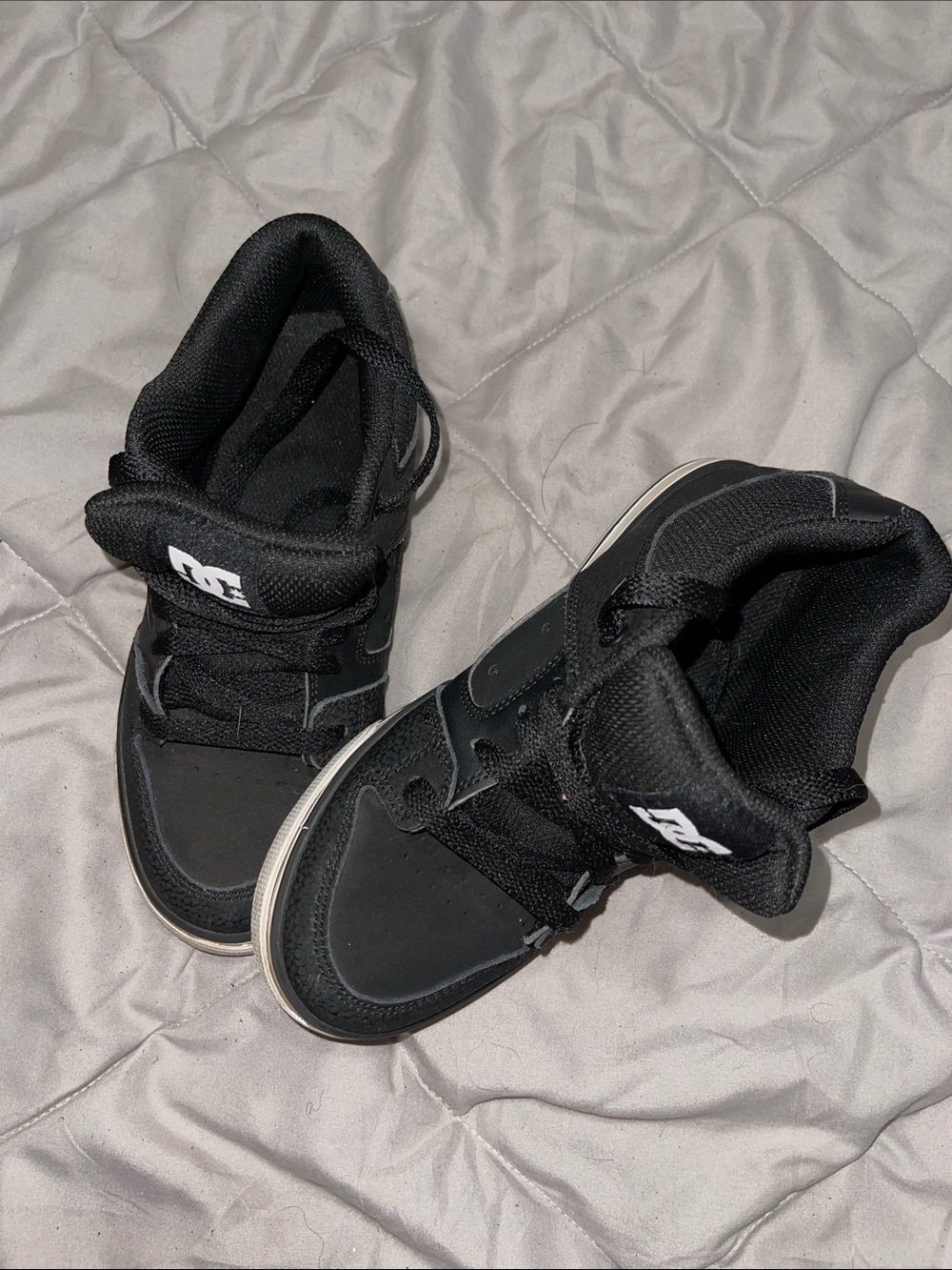 DC Shoes Pure Classic Chunky Low Top Leather Skate Sneakers Black White size 3